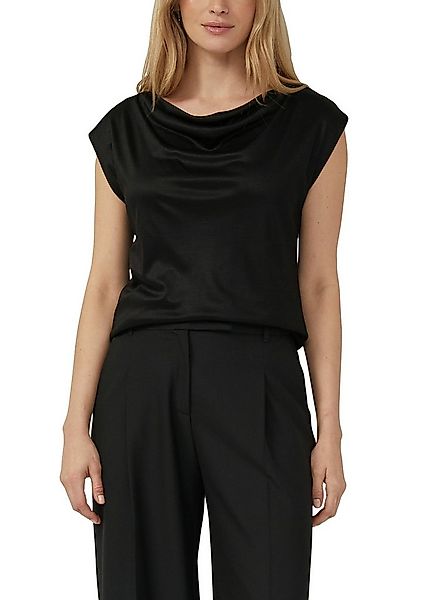 s.Oliver BLACK LABEL Wasserfallshirt mit Wasserfall-Kragen und aus reiner V günstig online kaufen