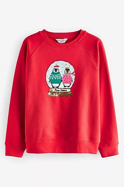 Next Sweatshirt Weihnachtspullover Pailletten Pinguin Schneekugel (1-tlg) günstig online kaufen