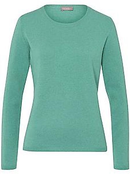 Rundhals-Pullover aus Schurwolle und Kaschmir Peter Hahn grün günstig online kaufen