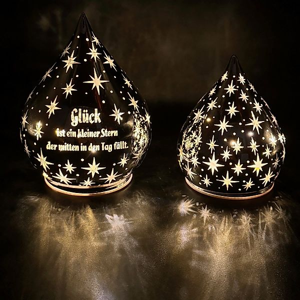 Online-Fuchs LED Dekolicht 2er Set Glastropfen günstig online kaufen