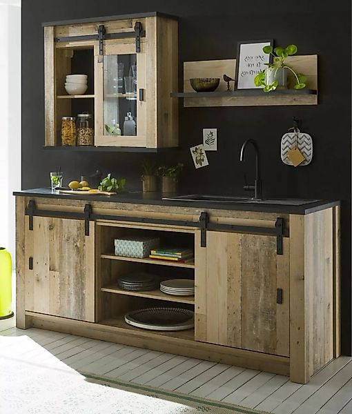 Furn.Design Küchenbuffet Stove (Anrichte in Used Wood, Set 3-teilig, Breite günstig online kaufen