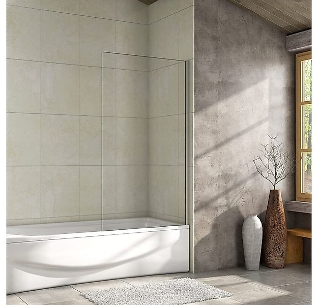 Duschparadies Badewannenaufsatz 140cm Duschwand Aufsatz Duschabtrennung Bad günstig online kaufen