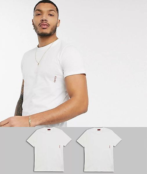 Hugo T-shirt Mit Geripptem Kragen 2 Einheiten XL White günstig online kaufen
