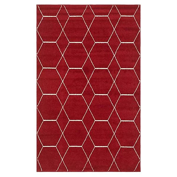 Roter Teppich mit geometrischem Muster Cremefarben günstig online kaufen