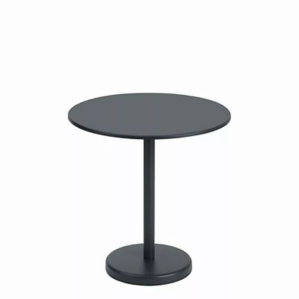 Runder Tisch Linear Café metall schwarz / Ø 70 cm - Stahl - Muuto - Schwarz günstig online kaufen