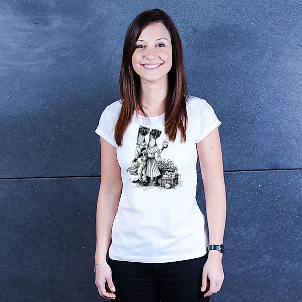 Martens At The Store - Frauenshirt Mit Print Aus Biobaumwolle günstig online kaufen