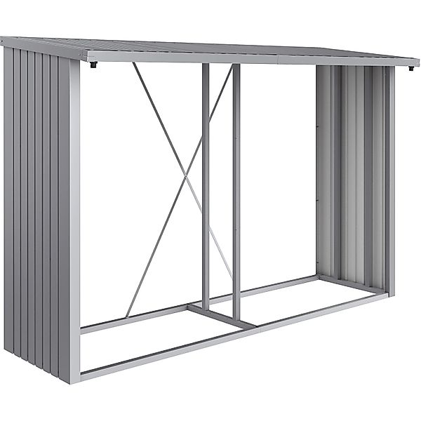 Biohort Kaminholzregal Woodstock 300 Silber-Metallic 199 cm x 286 cm x 70 c günstig online kaufen