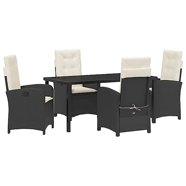 vidaXL Garten Essgruppe 5-Tlg Schwarz Poly Rattan 3380256 günstig online kaufen