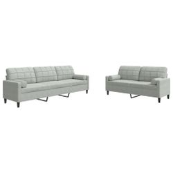 vidaXL Sofa 2-tlg. Sofagarnitur mit Kissen günstig online kaufen