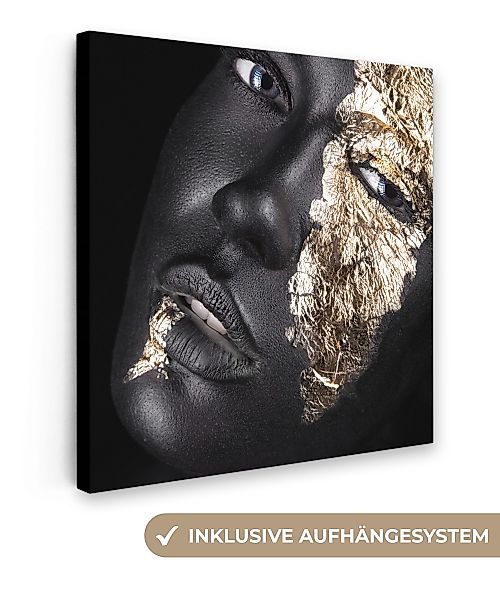 OneMillionCanvasses® Leinwandbild Frau - Gold - günstig online kaufen