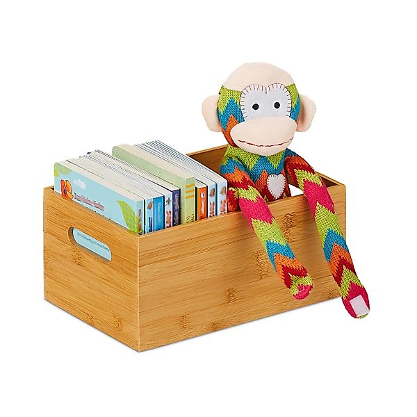 relaxdays Allzweckkiste Aufbewahrungskiste Bambus, Klein günstig online kaufen