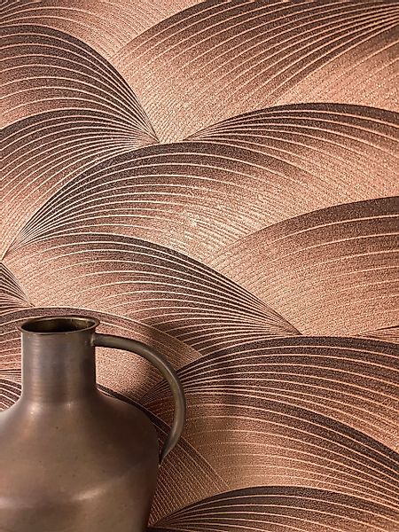 Newroom Vliestapete, Bronze Tapete Modern Wellen günstig online kaufen