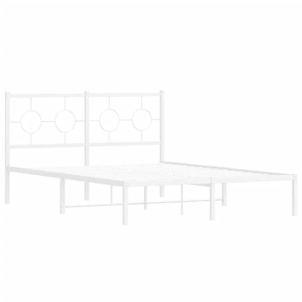 vidaXL Bettgestell mit Kopfteil Metall Weiß 140x190 cm 376275 günstig online kaufen