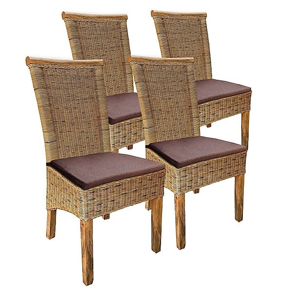 Amagohome Rattanstuhl Esszimmerstühle Set 4 Stück günstig online kaufen