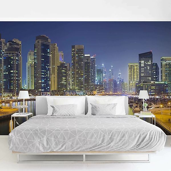 Fototapete Dubai Nacht Skyline günstig online kaufen