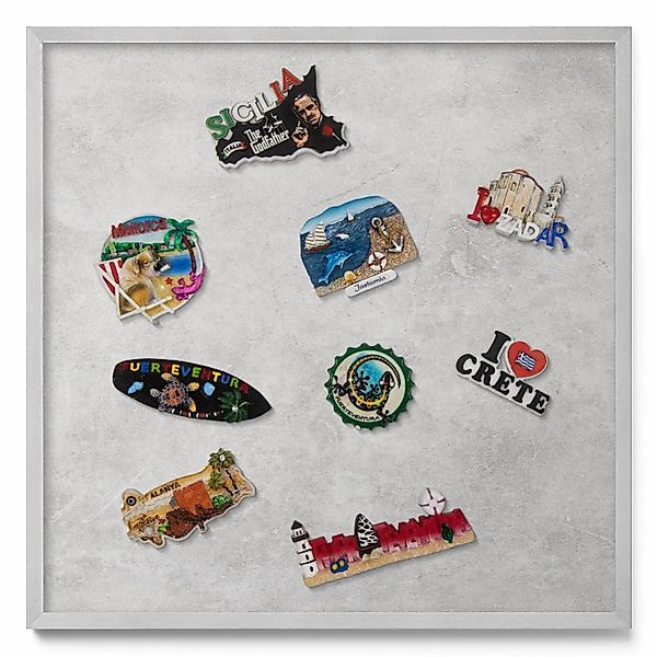 Tulup Magnettafel Magnettafel Metall mit Rahmen Betonwandstruktur 50x50 cm günstig online kaufen