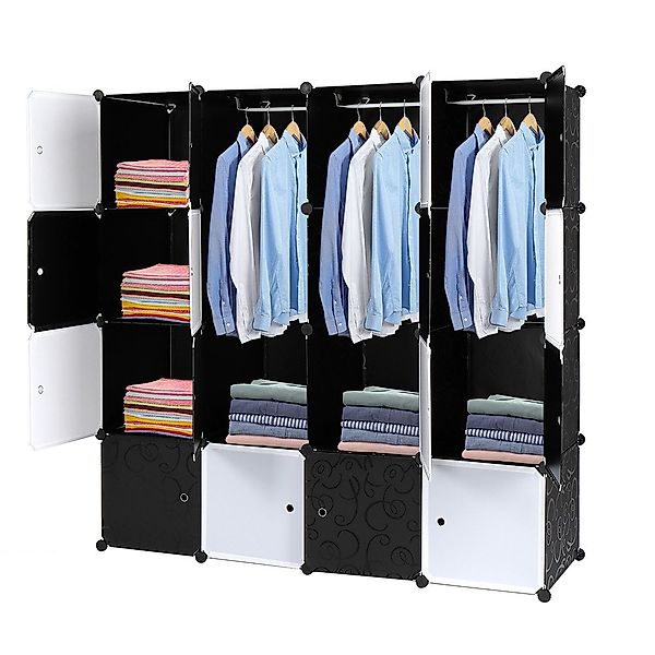 HT Kleiderschrank Würfel Organizer Stapelbar, Kunststoff günstig online kaufen