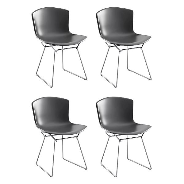 Knoll International - Bertoia Plastic Side Chair Stuhl 4er Set - mittelgrau günstig online kaufen