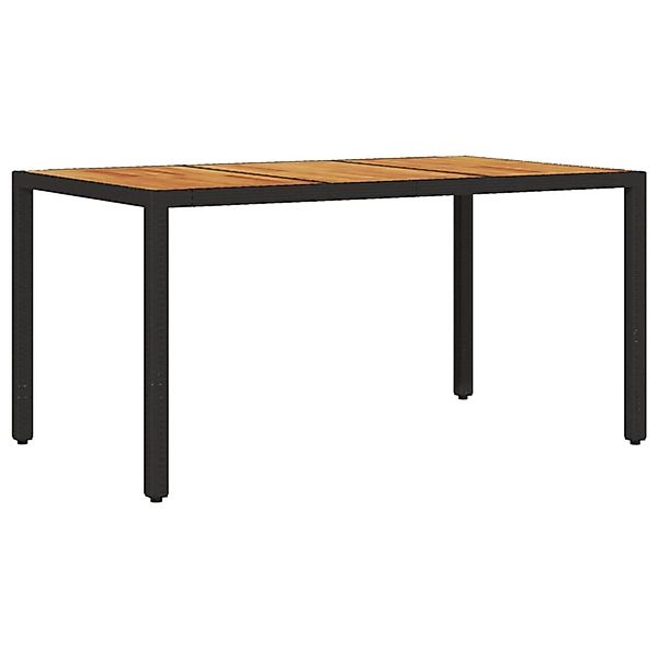 vidaXL Gartentisch mit Akazienholz-Platte Schwarz Poly Rattan 365535 günstig online kaufen