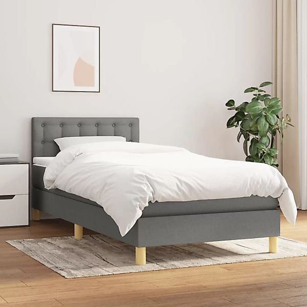 Vidaxl Boxspringbett Mit Matratze Dunkelgrau 90x200 Cm Stoff günstig online kaufen