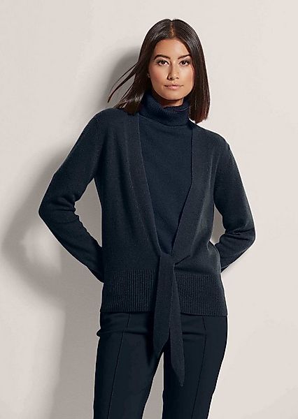 MADELEINE Strickjacke Kaschmir-Strickjacke mit tiefem V-Ausschnitt und Bind günstig online kaufen