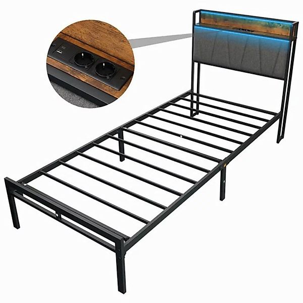 DOPWii Bettgestell Metallbett Doppelbett 140x200cm/ Einzelbett 90x200cm,Ind günstig online kaufen