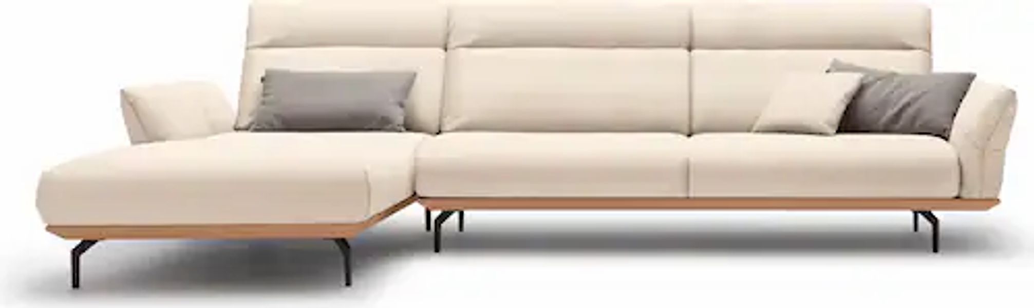 Creation BY ROLF BENZ Ecksofa "CR.460" Sockel in Eiche, Winkelfüße in Umbra günstig online kaufen