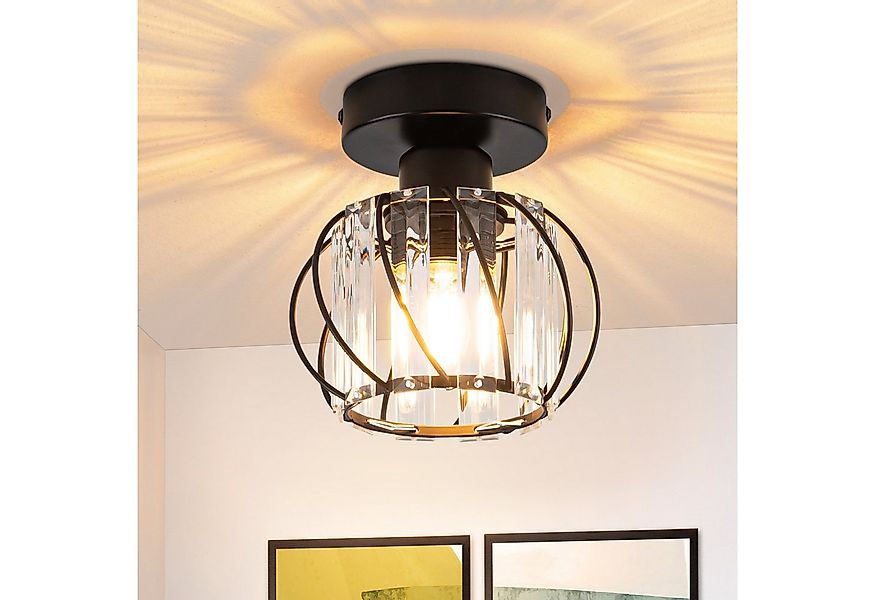 Nettlife Deckenleuchte Vintage Schwarz Kristall Modern E27 Küchenlampe Meta günstig online kaufen