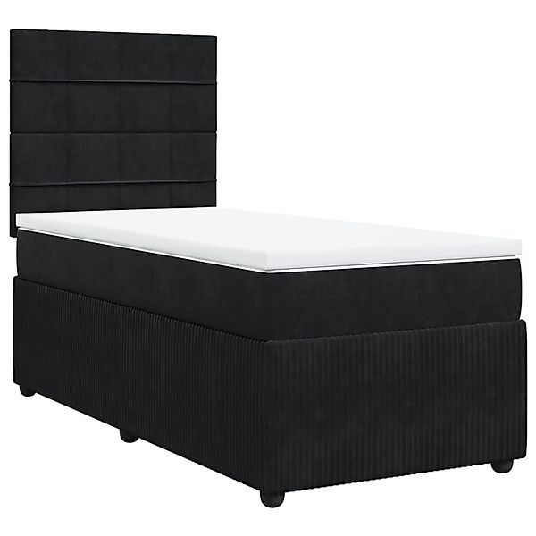 vidaXL Boxspringbett mit Matratze Schwarz 80x200 cm Samt2106690 günstig online kaufen