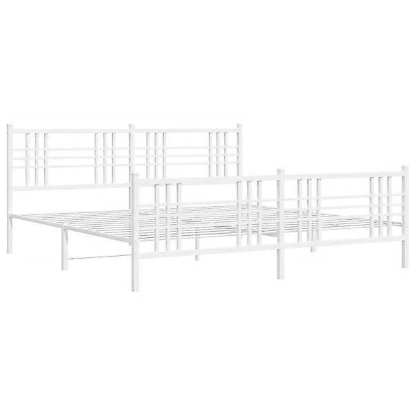 vidaXL Bettgestell mit Kopf- und Fußteil Metall Weiß 180x200 cm 376395 günstig online kaufen
