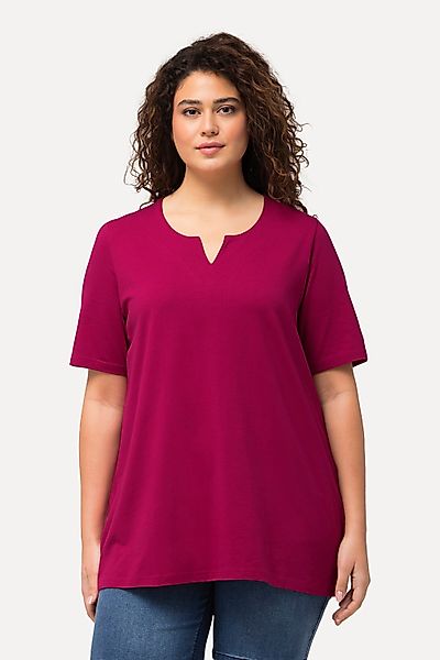 Ulla Popken T-Shirt T-Shirt A-Linie Tunika-Ausschnitt günstig online kaufen