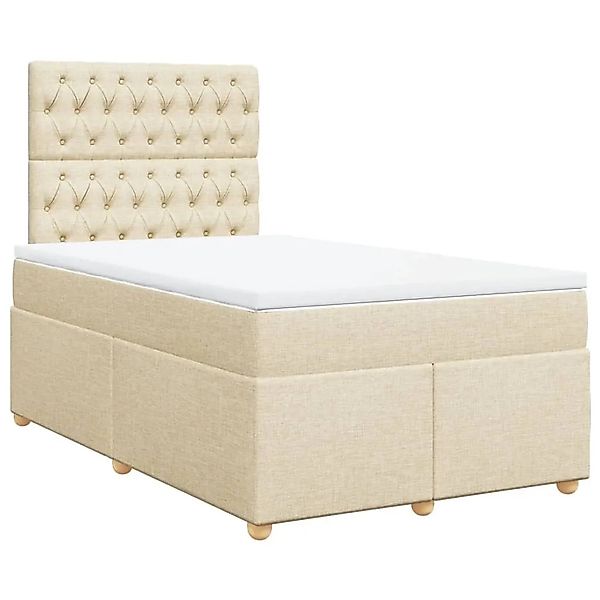 vidaXL Boxspringbett mit Matratze Creme 120x190 cm Stoff 3291231 günstig online kaufen