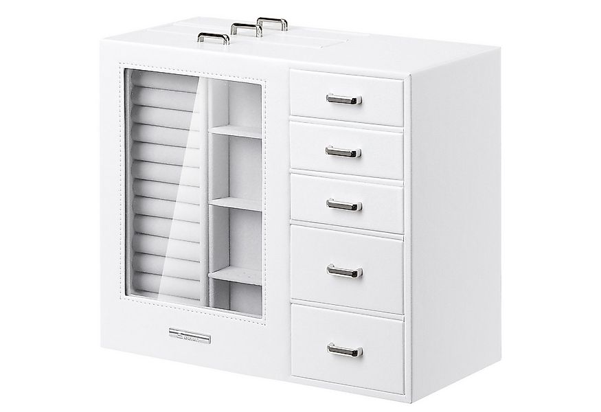 Yorbay Schmuckkasten Groß mit 8 Schubladen, Schmuckkoffer mit Glasfenster f günstig online kaufen