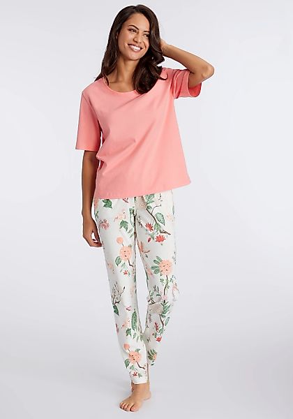 LASCANA Pyjama, (2 tlg.), mit elegantem Blumenmuster günstig online kaufen