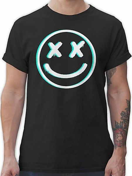 Shirtracer T-Shirt Cooles Glitch Emoticon Face Nerd Geschenke günstig online kaufen