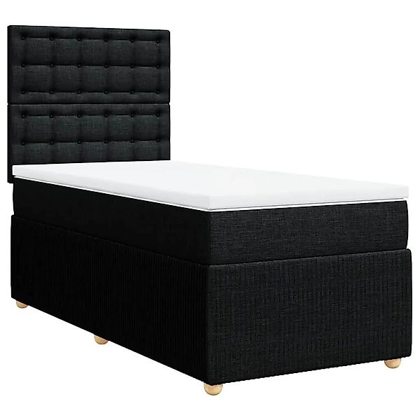 vidaXL Boxspringbett mit Matratze Schwarz 90x200 cm Stoff 3291955 günstig online kaufen