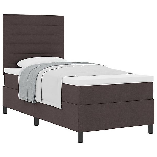 vidaXL Bett Boxspringbett mit Matratze Dunkelbraun 90x200 cm Stoff (1-tlg) günstig online kaufen