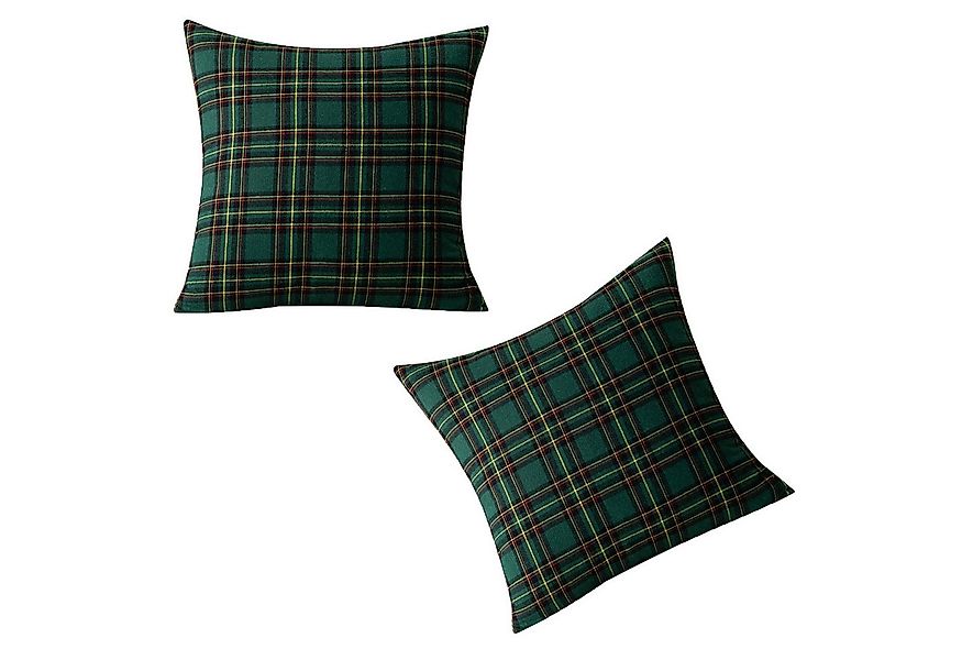BTTO Kissenbezug Kissenbezug Weihnachten 2 er Set,Kariert Plaid Kissenhülle günstig online kaufen