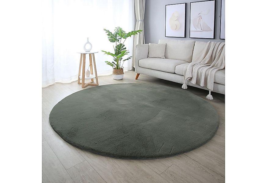 SIMPEX24 Teppich Unicolor - Einfarbig, Rund, Höhe: 20 mm, Runder Teppich Wo günstig online kaufen