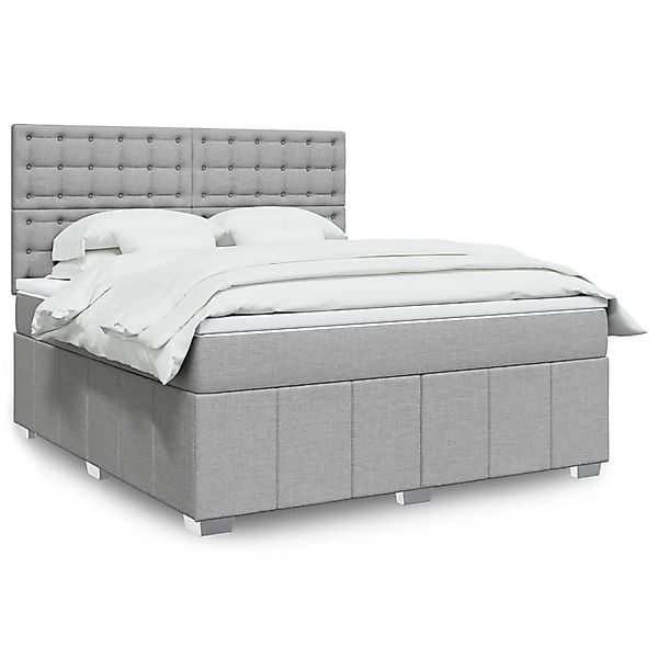 vidaXL Boxspringbett mit Matratze Hellgrau 180x200 cm Stoff 3294061 günstig online kaufen