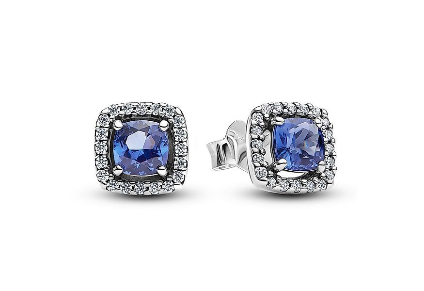 Pandora Paar Ohrstecker Funkelndes Quadrat Blau Heiligenschein günstig online kaufen