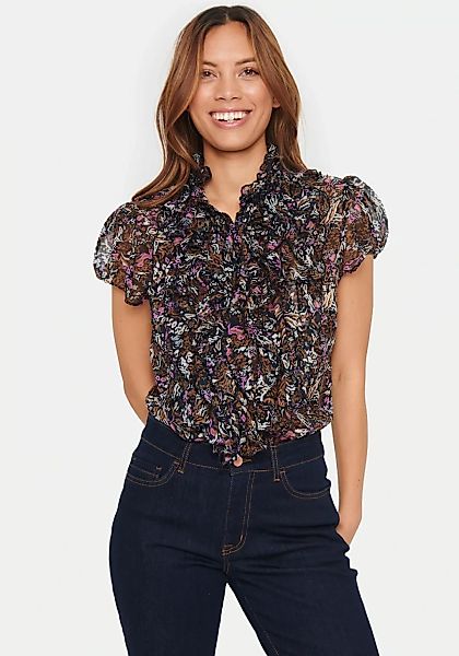 Saint Tropez Rüschenbluse "LiljaSZ Crinkle SS Shirt" günstig online kaufen