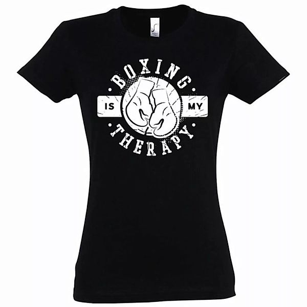 Youth Designz T-Shirt "Boxing Is My Therapie" Damen Shirt mit trendigem Fro günstig online kaufen