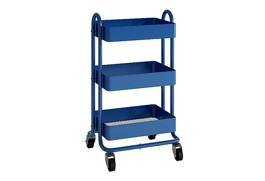en.casa Küchenwagen, »Pyhäntä« Stahl mit 3 Ebenen Blau günstig online kaufen