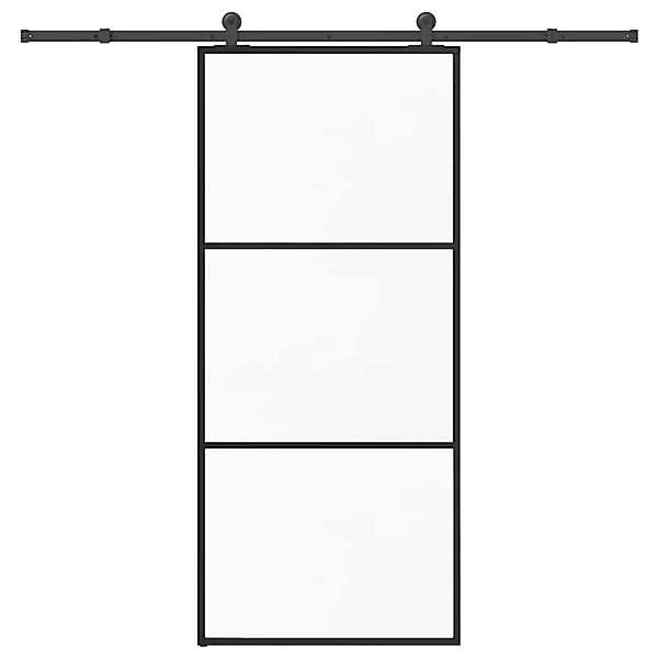vidaXL Schiebetür mit Beschlag 90x205 cm ESG-Glas & Aluminium 3332807 günstig online kaufen