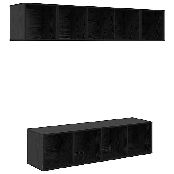 vidaXL TV-Schrank-Set 4-Tlg Schwarz Eichen-Optik Holzwerkstoff 3393421 günstig online kaufen