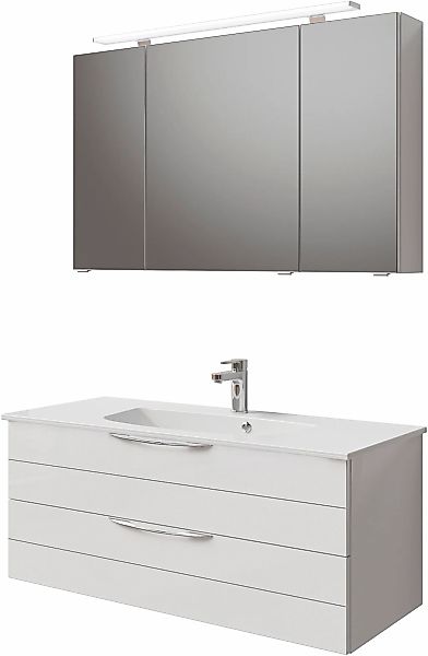 Saphir Badmöbel-Set "Serie 6025 2-teilig Mineralmarmor-Waschtisch mit LED-S günstig online kaufen