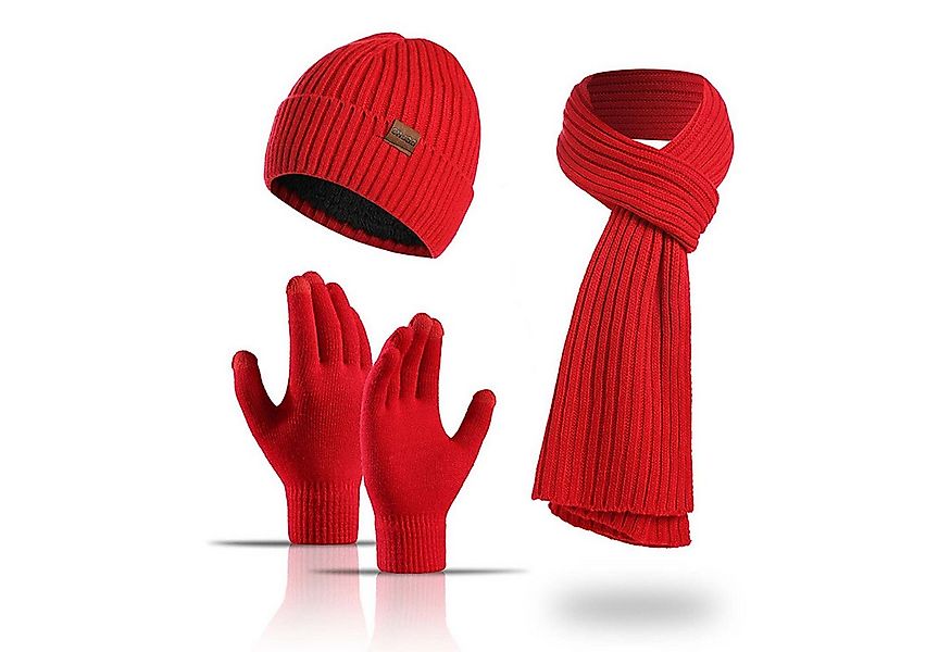trends for living Strickmütze Dreiteiliges Schal und Mützenset Strickmützen günstig online kaufen