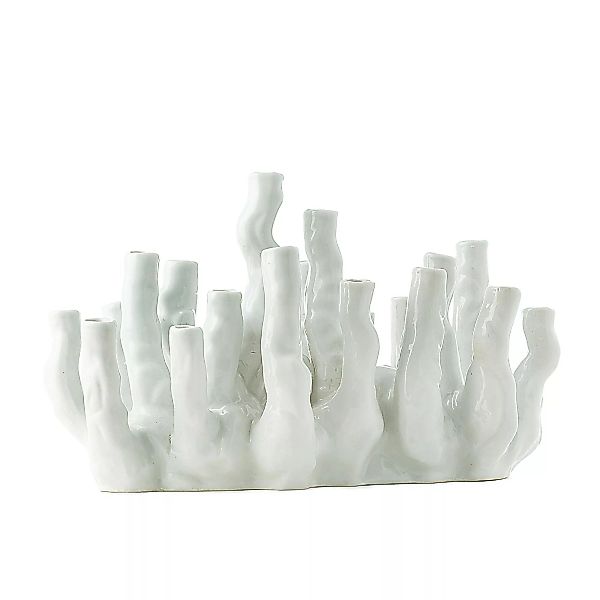 pols potten - Coral Reef Vase - weiß/glasiert/LxBxH 40x16x24cm günstig online kaufen