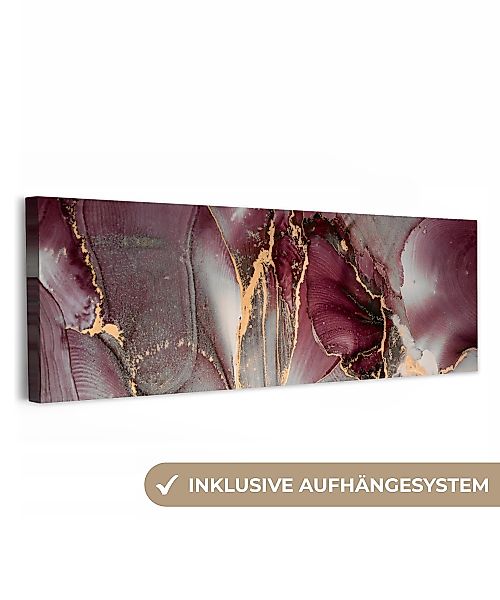 OneMillionCanvasses® Leinwandbild Panorama Gold - Marmor günstig online kaufen